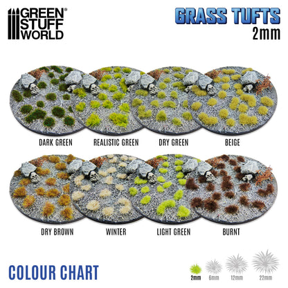 Touffes d'herbe - Tuft 2 mm - Brun Sec