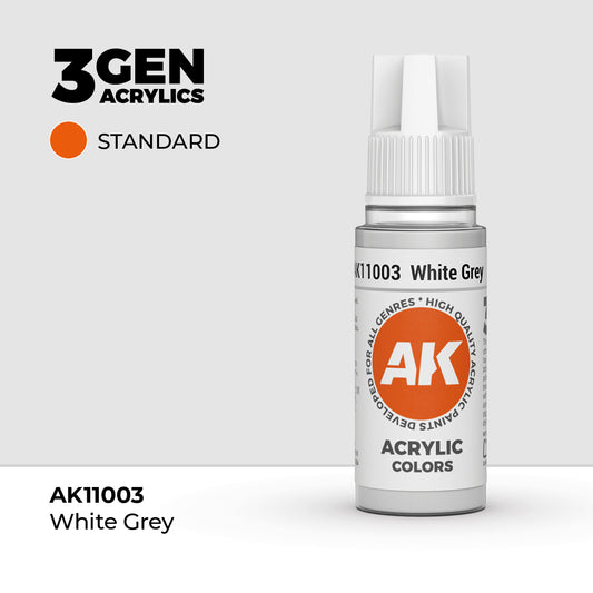 Pot de peinture AK 3GEN AK11003 White Grey - Blanc Gris 18 ml