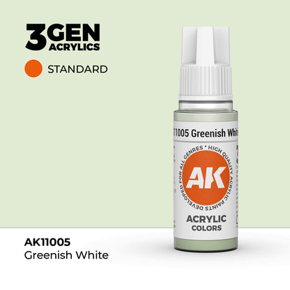 Pot de peinture AK 3GEN AK11005 Greenish White - Blanc verdâtre 18 ml