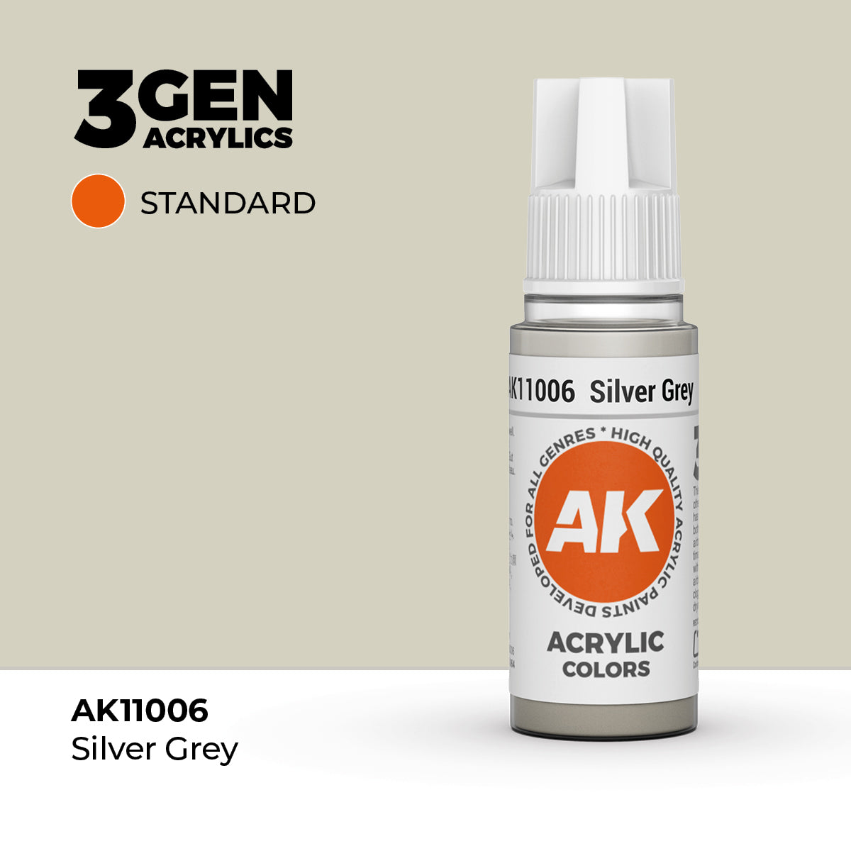 Pot de peinture AK 3GEN AK11006 Silver Grey - Gris Argent 18 ml