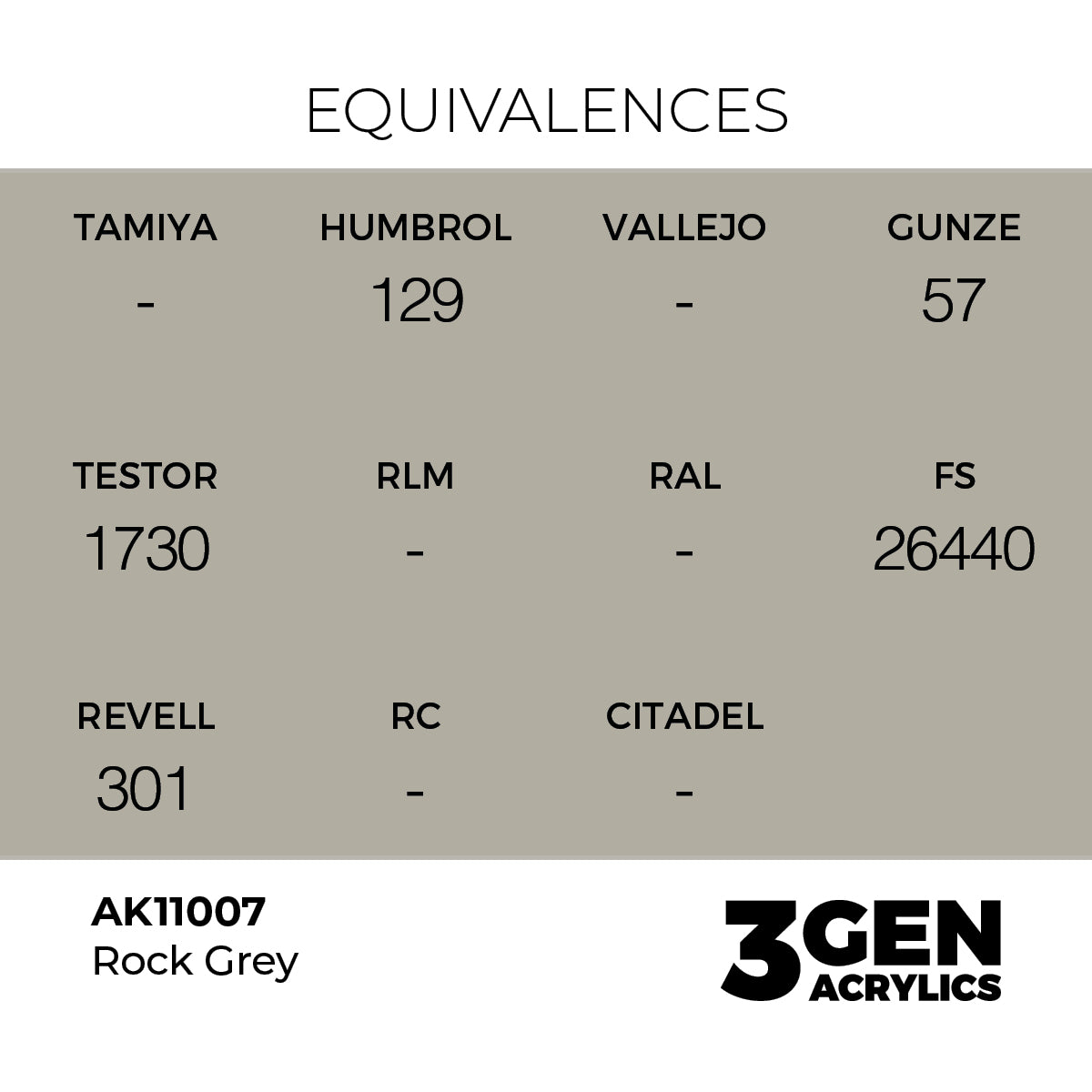 Pot de peinture AK 3GEN AK11007 Rock Grey - Gris Pierre 18 ml, detail 1