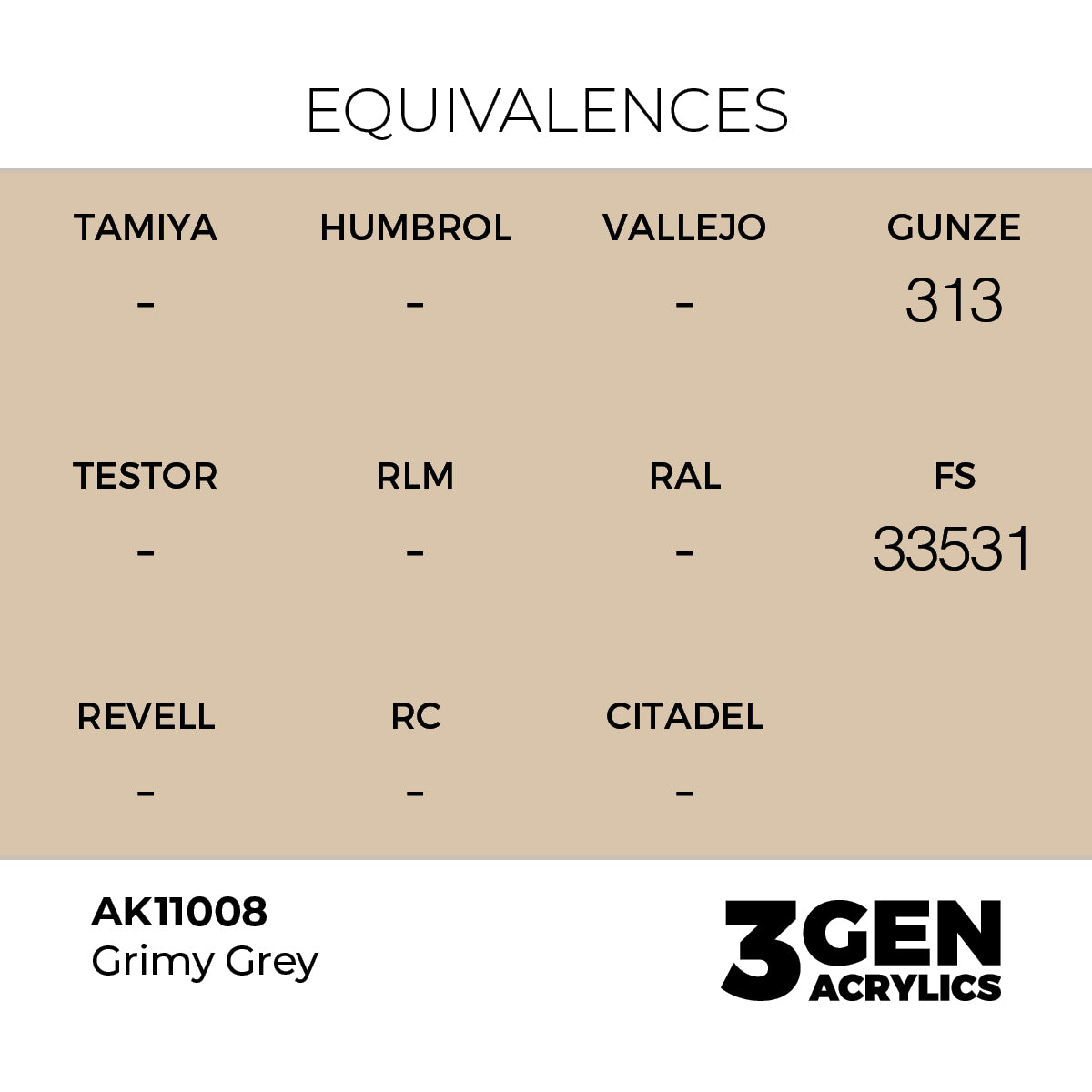 Pot de peinture AK 3GEN AK11008 Grimy Grey - Gris crasseux 18 ml, detail 1
