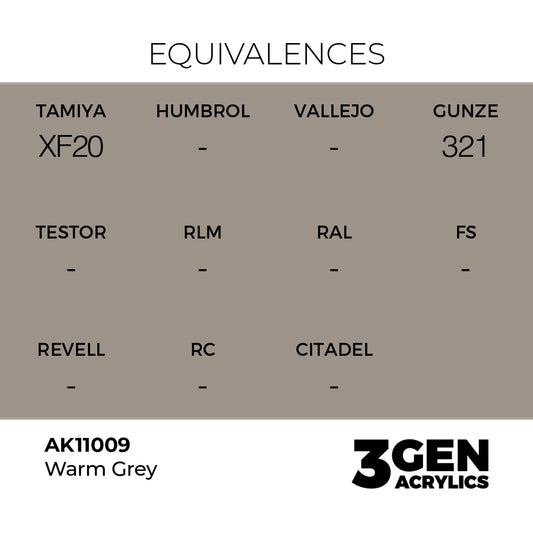 Pot de peinture AK 3GEN AK11009 Warm Grey - Gris Chaud 18 ml, detail 1