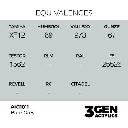 Pot de peinture AK 3GEN AK11011 Blue Grey - Gris bleu 18 ml, detail 1