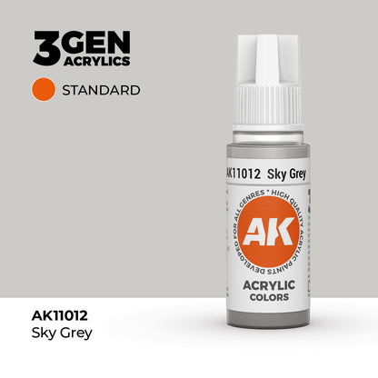 Pot de peinture AK 3GEN AK11012 Sky Grey Fs 36463 - Gris Ciel FS 36463 18 ml