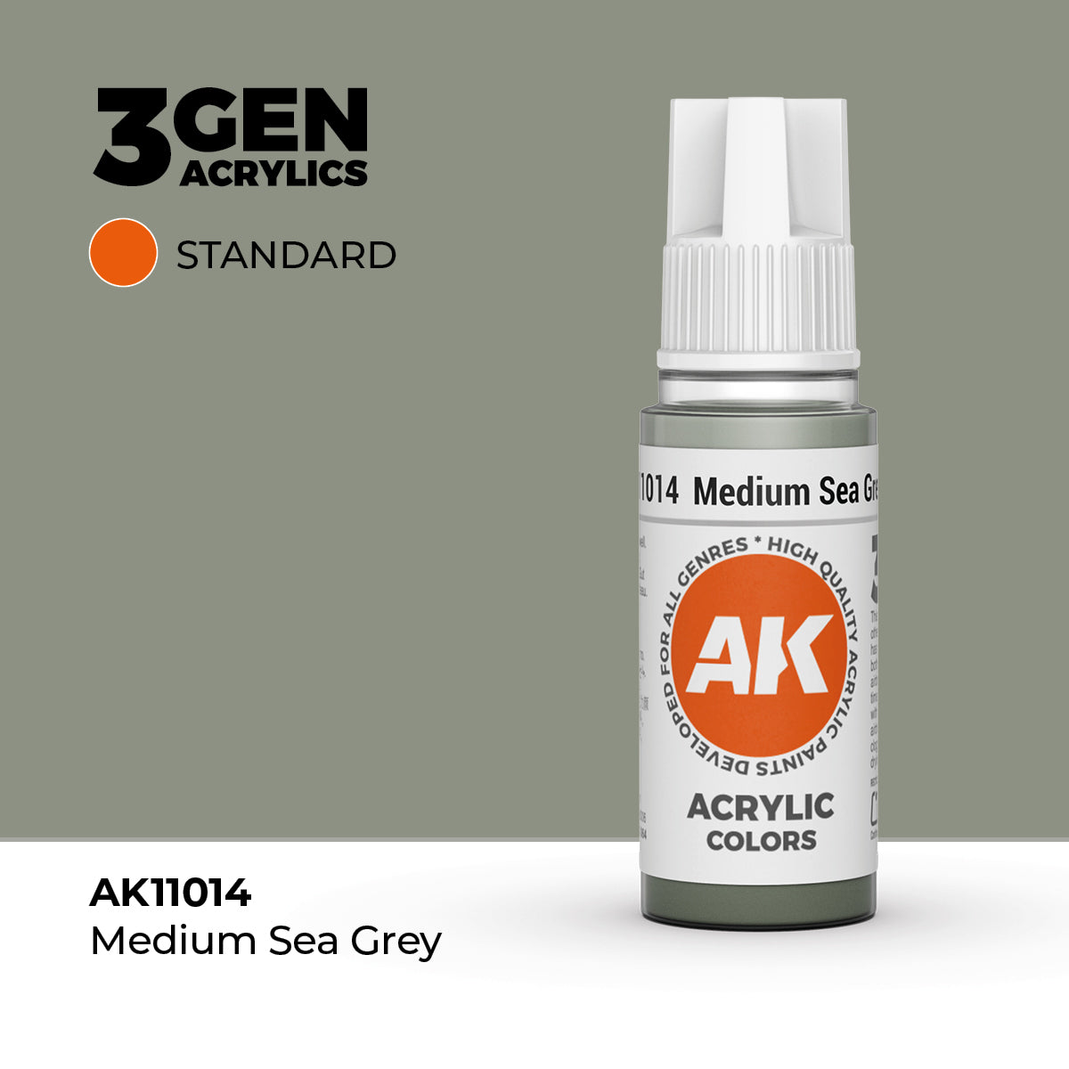 Pot de peinture AK 3GEN AK11014 Medium Sea Grey - Gris Mer Moyen 18 ml