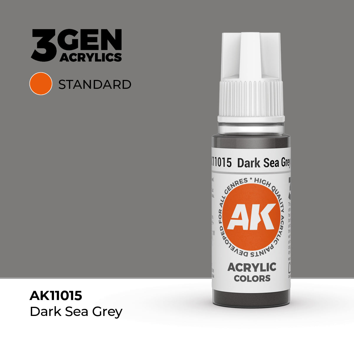 Pot de peinture AK 3GEN AK11015 Dark Sea Grey - Gris mer foncé 18 ml