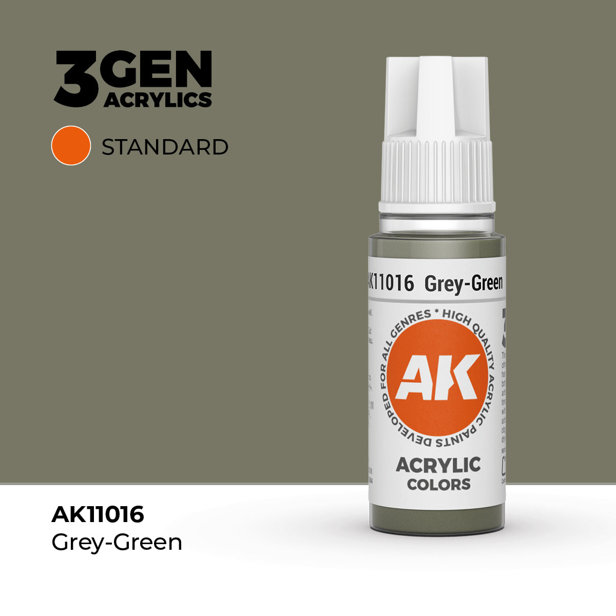 Pot de peinture AK 3GEN AK11016 Grey Green - Gris Vert 18 ml