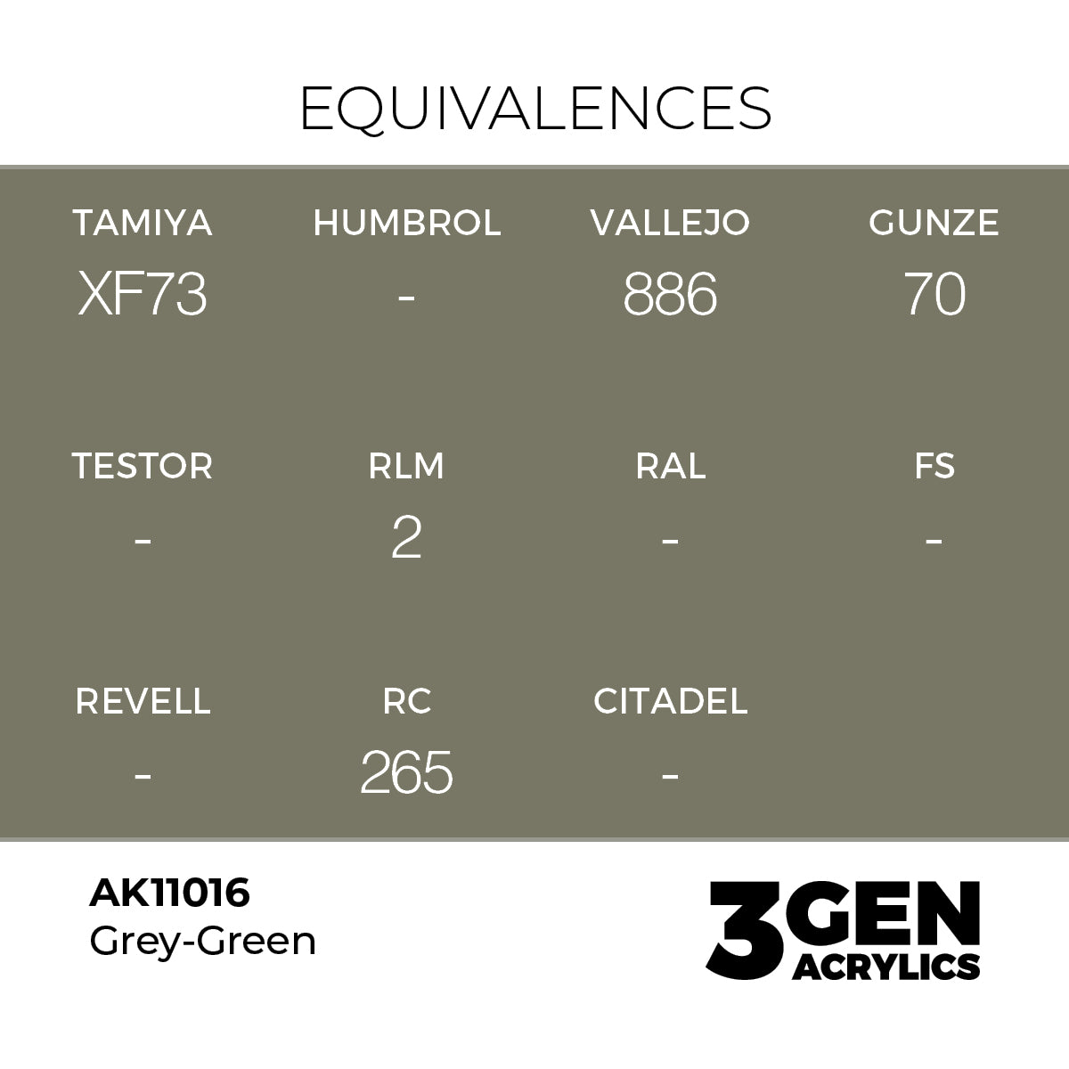 Pot de peinture AK 3GEN AK11016 Grey Green - Gris Vert 18 ml, detail 1