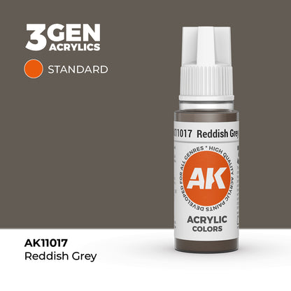 Pot de peinture AK 3GEN AK11017 Reddish Grey - Gris rougeâtre 18 ml