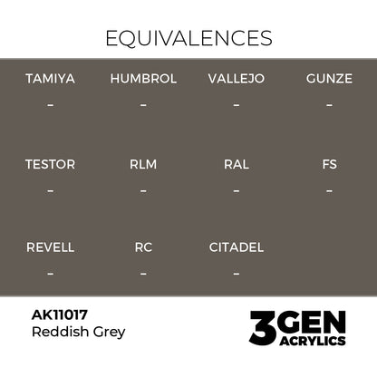 Pot de peinture AK 3GEN AK11017 Reddish Grey - Gris rougeâtre 18 ml, detail 1