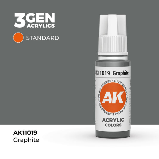 Pot de peinture AK 3GEN AK11019 Graphite 18 ml