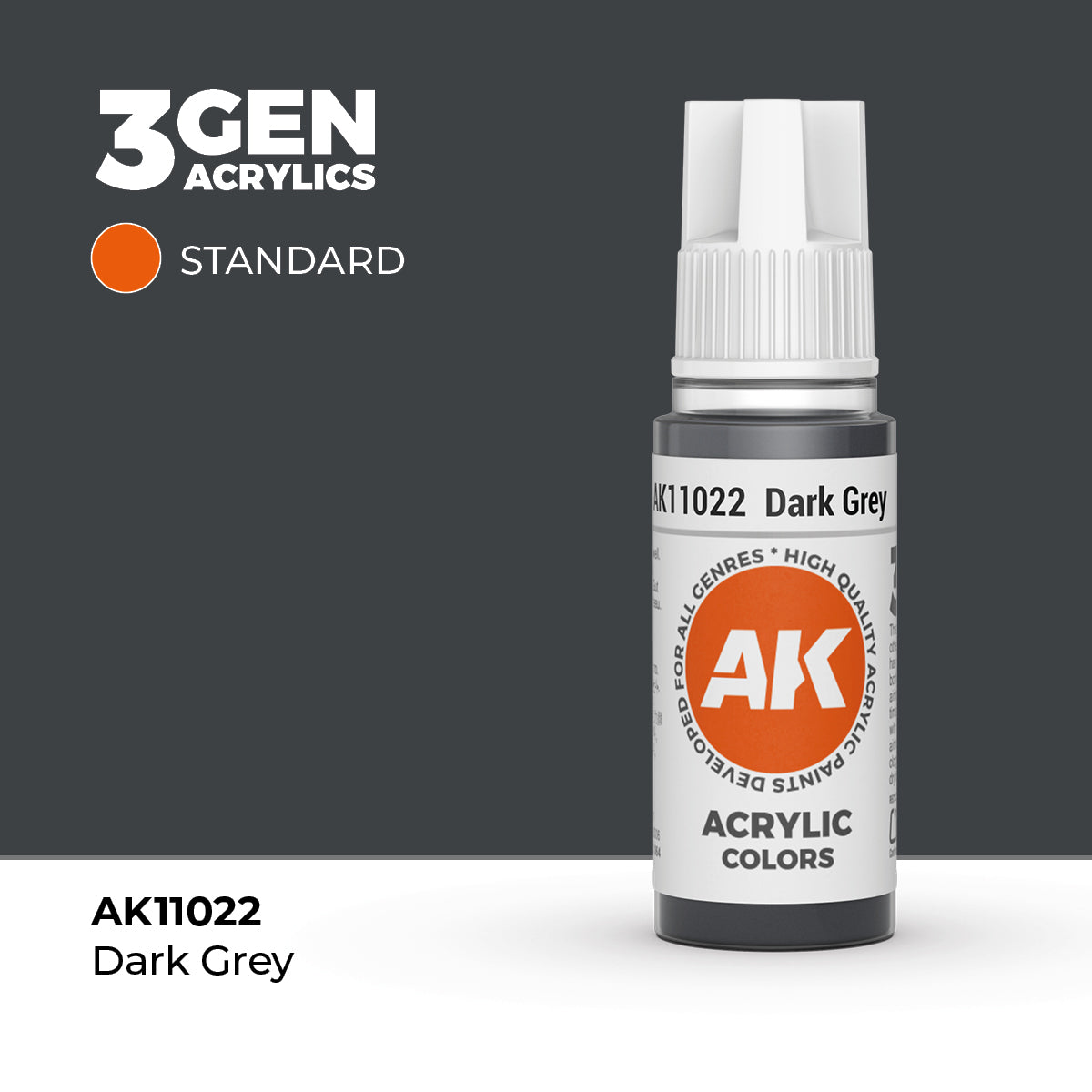 Pot de peinture AK 3GEN AK11022 Dark Grey - Gris foncé 18 ml