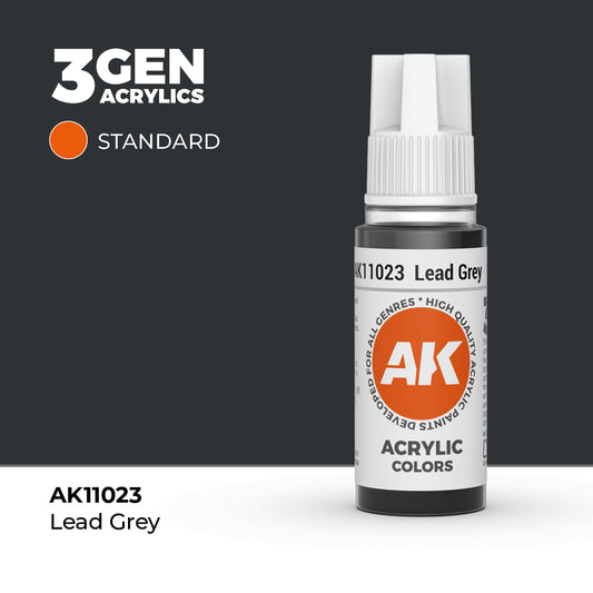 Pot de peinture AK 3GEN AK11023 Lead Grey - Gris Plomb 18 ml