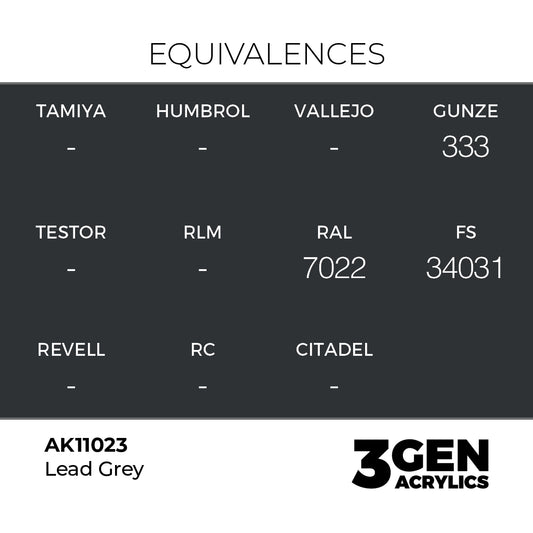 Pot de peinture AK 3GEN AK11023 Lead Grey - Gris Plomb 18 ml, detail 1