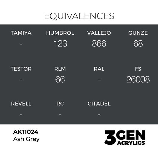 Pot de peinture AK 3GEN AK11024 Ash Grey - Gris cendré 18 ml, detail 1