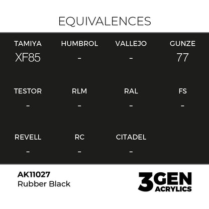 Pot de peinture AK 3GEN AK11027 Rubber Black - Noir Caoutchouc 18 ml, detail 1