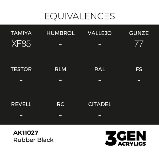 Pot de peinture AK 3GEN AK11027 Rubber Black - Noir Caoutchouc 18 ml, detail 1