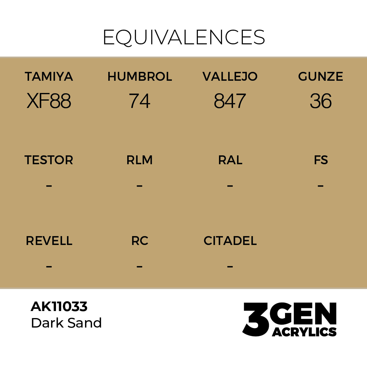 Pot de peinture AK 3GEN AK11033 Dark Sand - Sable foncé 18 ml, detail 1