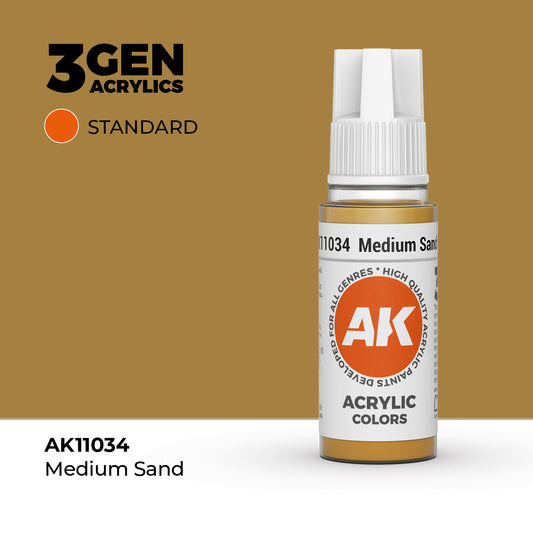 Pot de peinture AK 3GEN AK11034 Medium Sand - Sable Moyen 18 ml