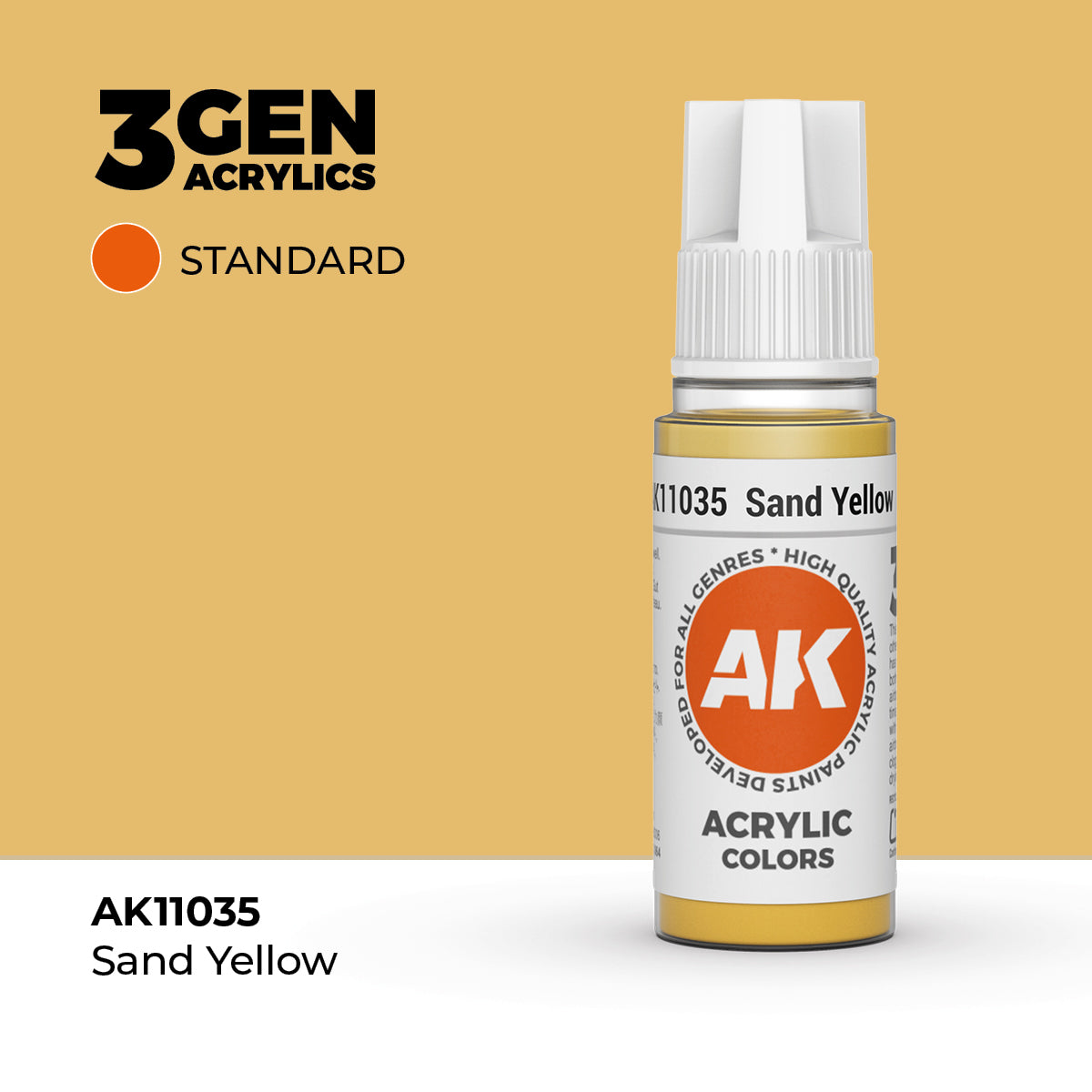 Pot de peinture AK 3GEN AK11035 Sand Yellow - Jaune Sable 18 ml
