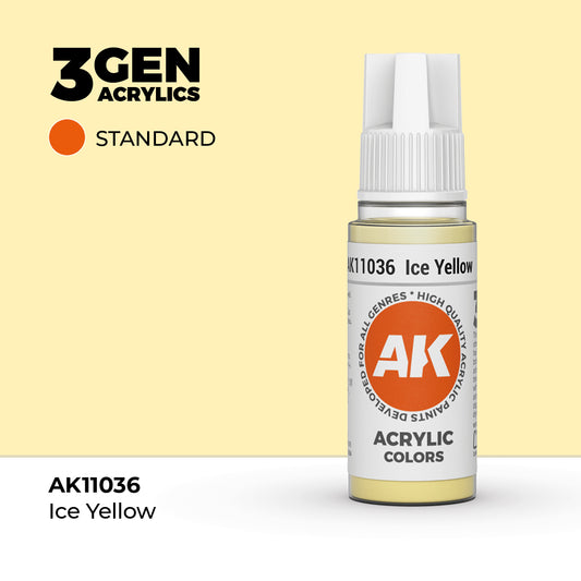Pot de peinture AK 3GEN AK11036 Ice Yellow - Jaune glacé 18 ml