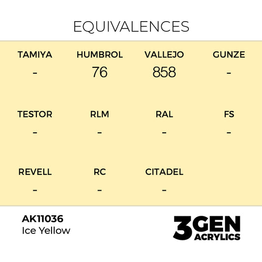 Pot de peinture AK 3GEN AK11036 Ice Yellow - Jaune glacé 18 ml, detail 1