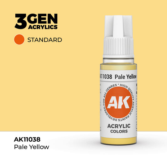 Pot de peinture AK 3GEN AK11038 Pâle Yellow - Jaune pâle 18 ml