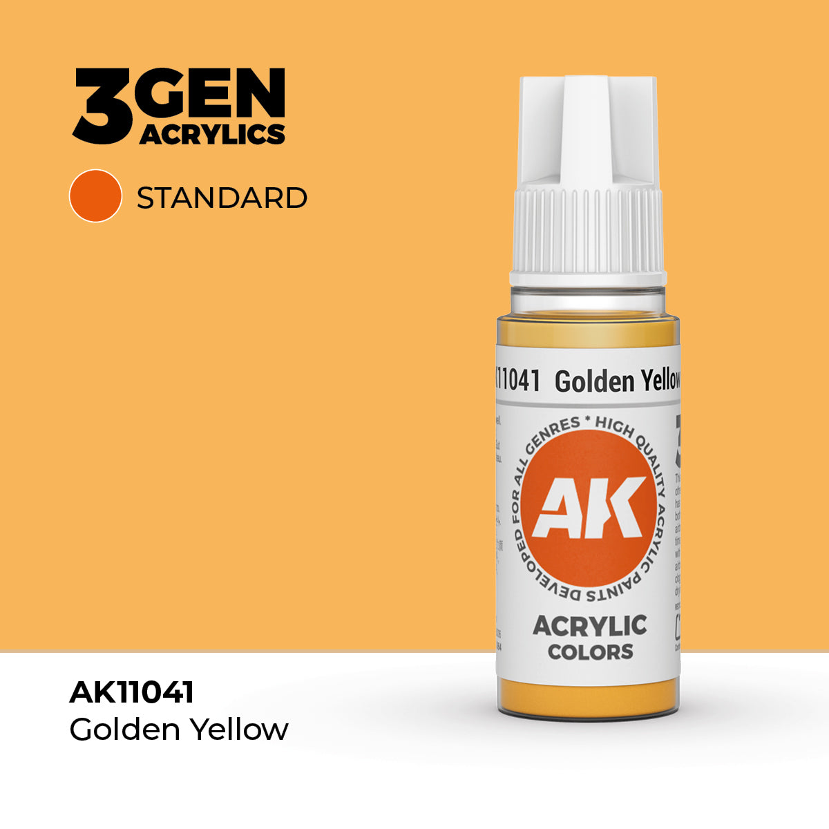 Pot de peinture AK 3GEN AK11041 Golden Yellow - Jaune Doré 18 ml