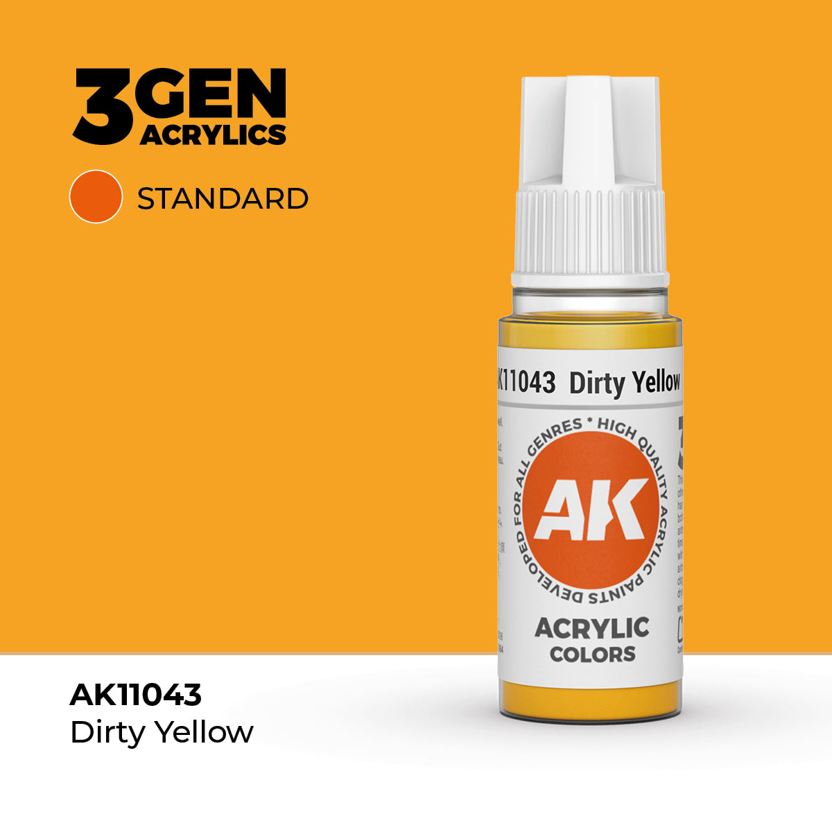 Pot de peinture AK 3GEN AK11043 Dirty Yellow - Jaune sale 18 ml