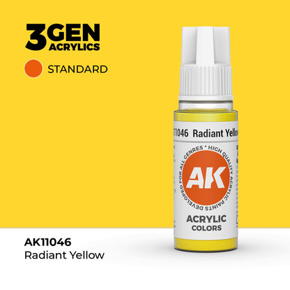 Pot de peinture AK 3GEN AK11046 Radiant Yellow - Jaune radieux 18 ml