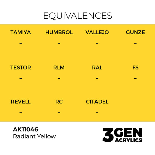 Pot de peinture AK 3GEN AK11046 Radiant Yellow - Jaune radieux 18 ml, detail 1