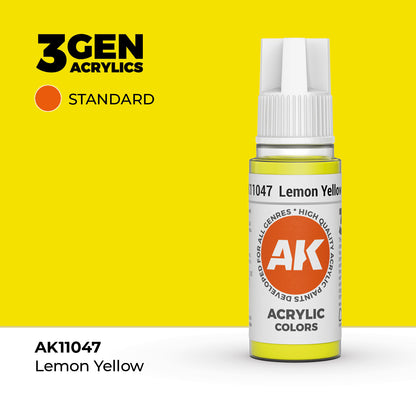 Pot de peinture AK 3GEN AK11047 Lemon Yellow - Jaune Citron 18 ml