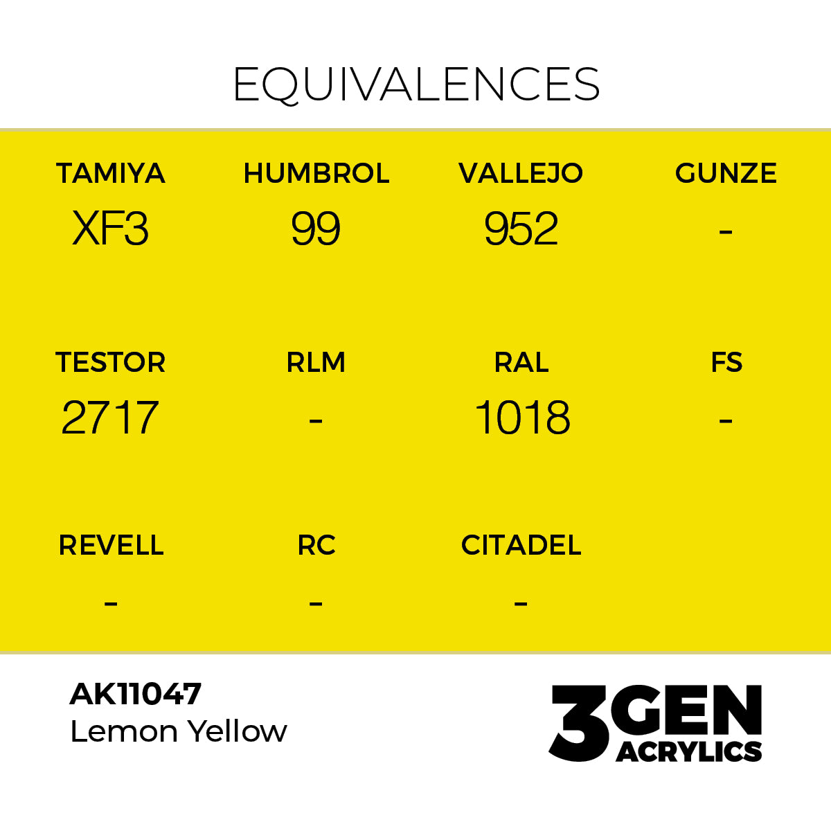 Pot de peinture AK 3GEN AK11047 Lemon Yellow - Jaune Citron 18 ml, detail 1