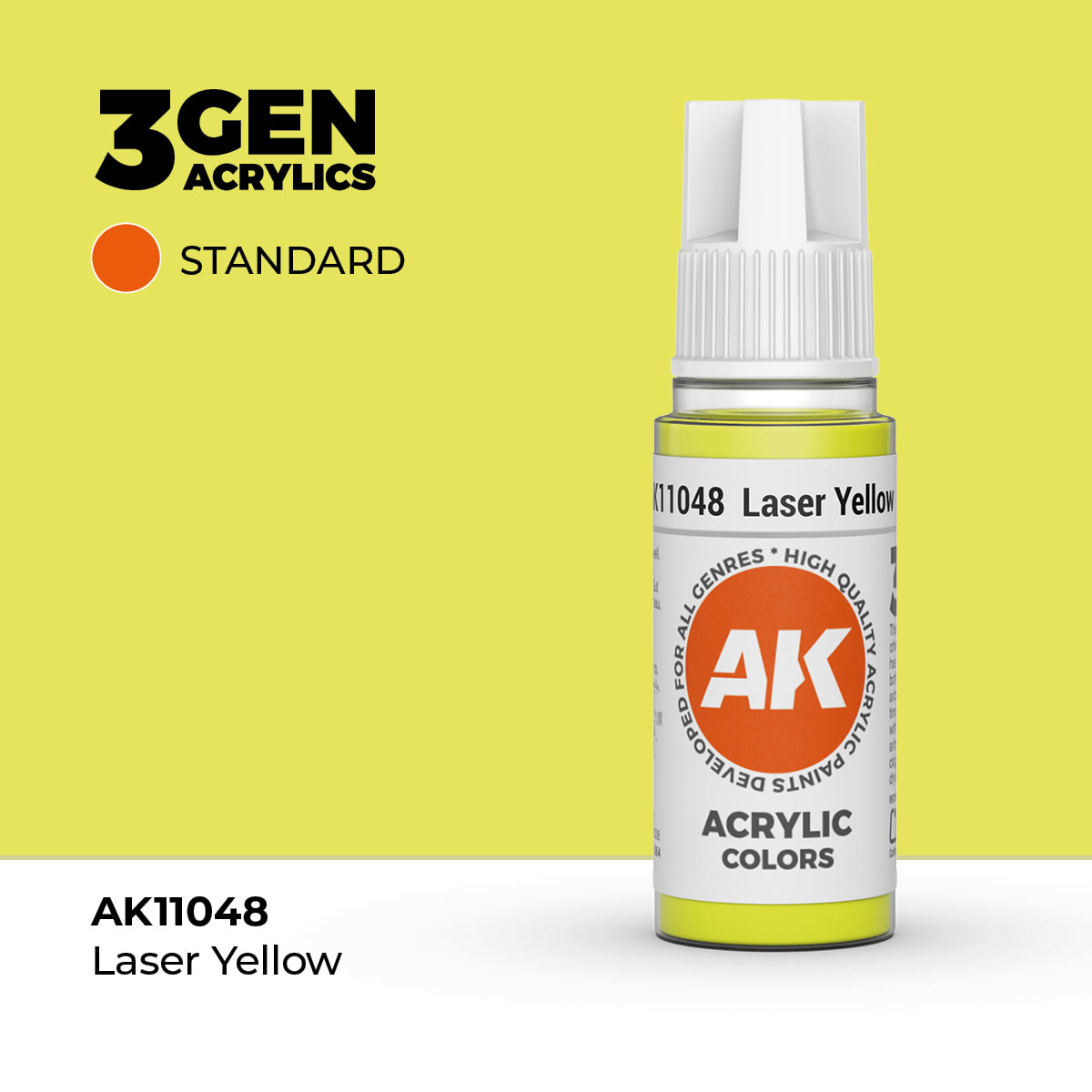 Pot de peinture AK 3GEN AK11048 Laser Yellow - Jaune Laser 18 ml