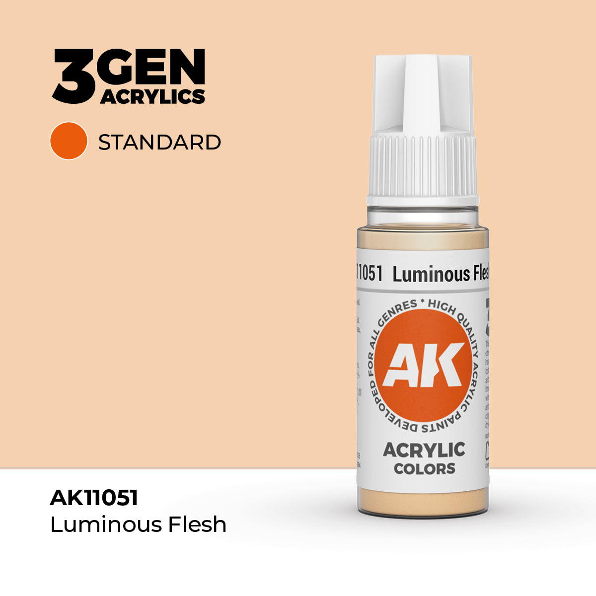 Pot de peinture AK 3GEN AK11051 Luminous Flesh - Chair lumineuse 18 ml