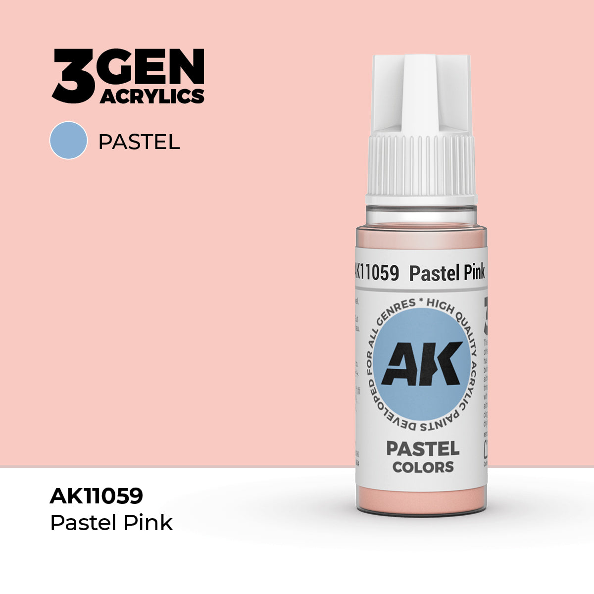 Pot de peinture AK 3GEN AK11059 Pastel Pink - Rose Pastel 18 ml