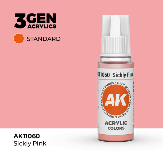Pot de peinture AK 3GEN AK11060 Sickly Pink - Rose maladif 18 ml