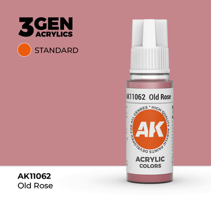 Pot de peinture AK 3GEN AK11062 Old Rose - Vieux Rose 18 ml