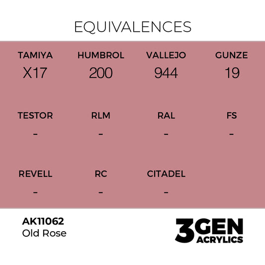 Pot de peinture AK 3GEN AK11062 Old Rose - Vieux Rose 18 ml, detail 1
