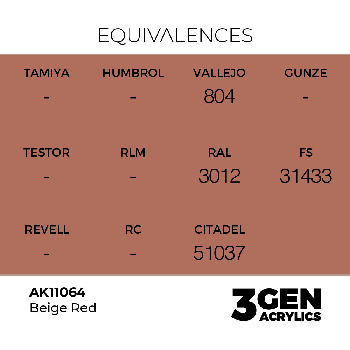 Pot de peinture AK 3GEN AK11064 Beige Red - Beige Rouge 18 ml, detail 1