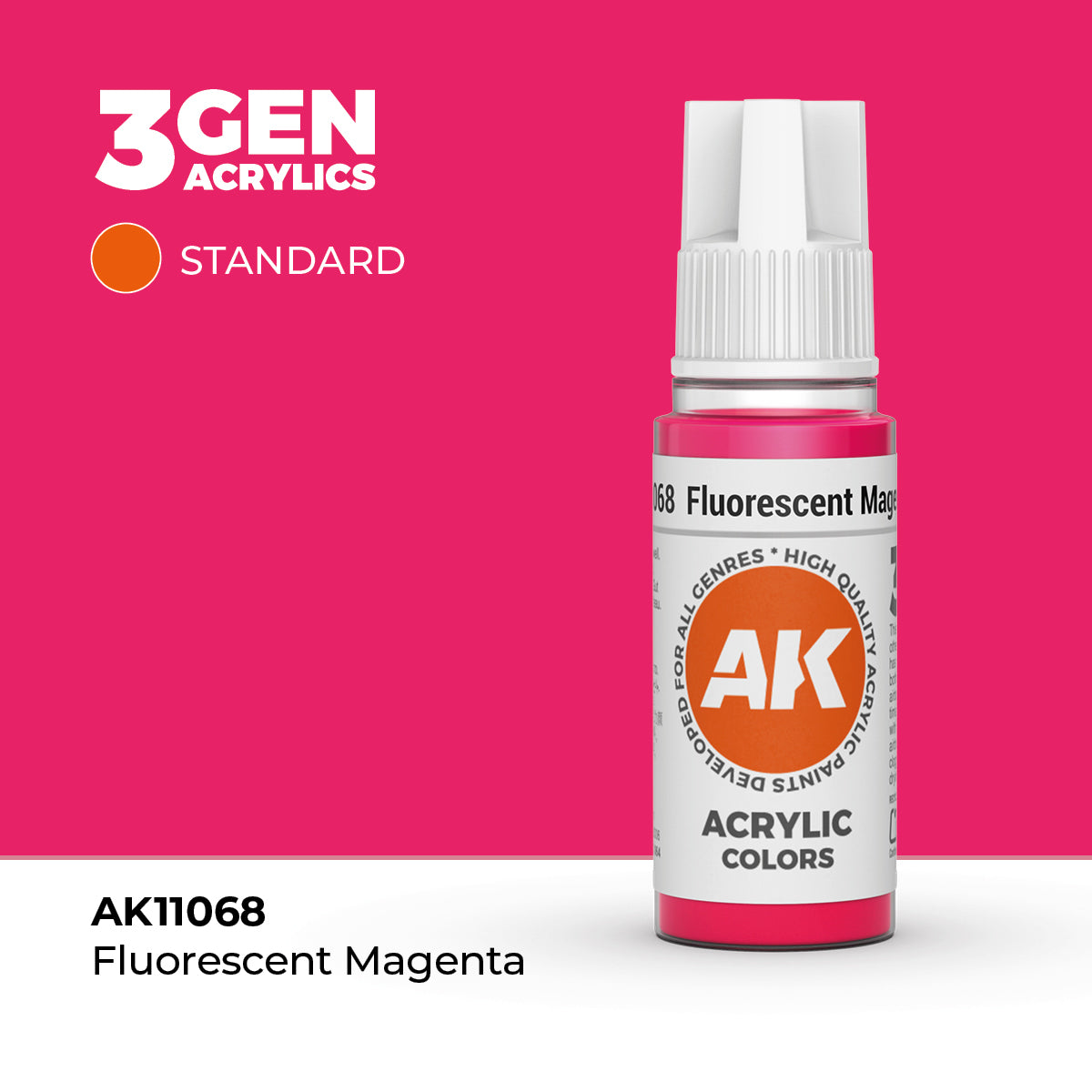 Pot de peinture AK 3GEN AK11068 Fluorescent Magenta - Magenta Fluo 18 ml