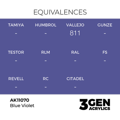 Pot de peinture AK 3GEN AK11070 Blue Violet - Bleu Violet 18 ml, detail 1