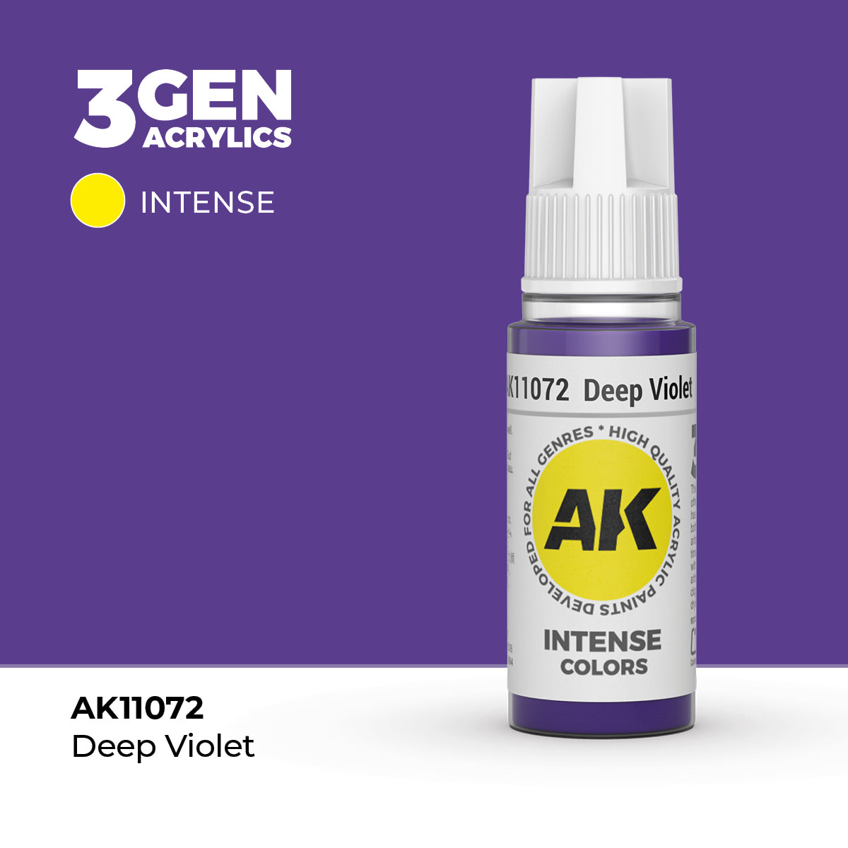 Pot de peinture AK 3GEN AK11072 Deep Violet - Violet profond 18 ml