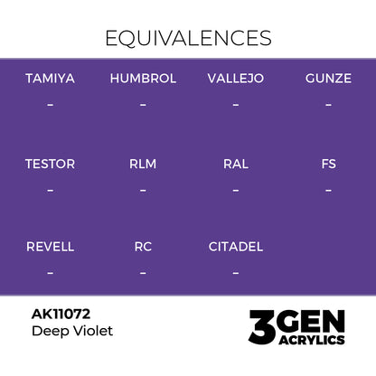 Pot de peinture AK 3GEN AK11072 Deep Violet - Violet profond 18 ml, detail 1
