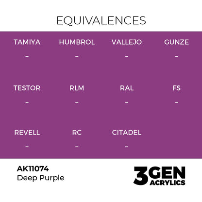 Pot de peinture AK 3GEN AK11074 Deep Purple - Violet profond 18 ml, detail 1