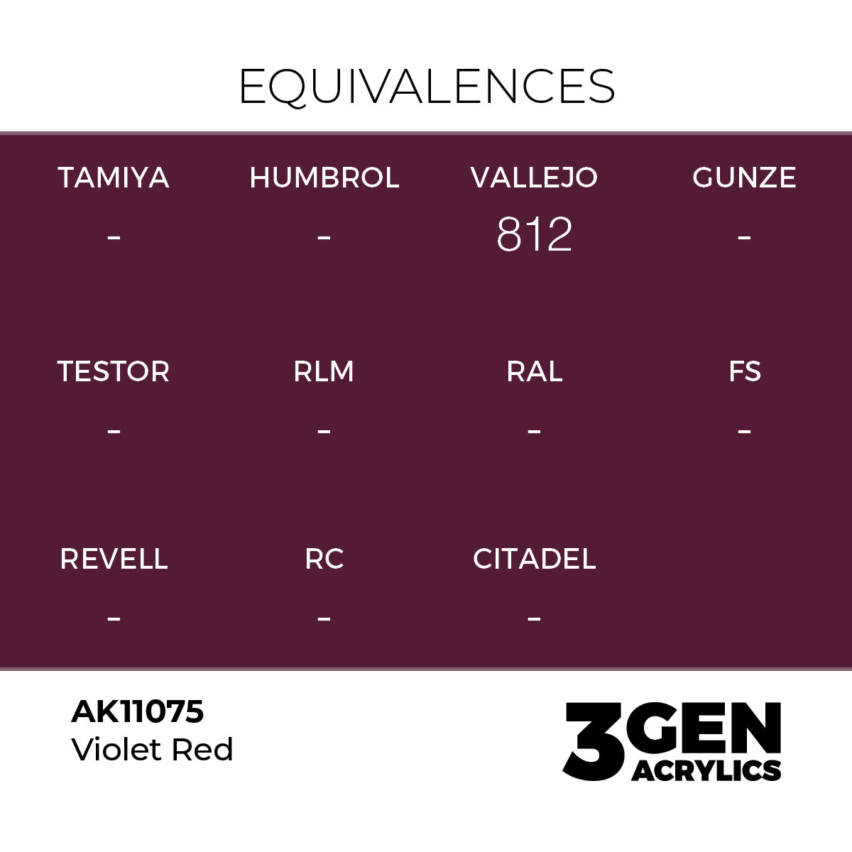 Pot de peinture AK 3GEN AK11075 Violet Red - Rouge Violet 18 ml, detail 1