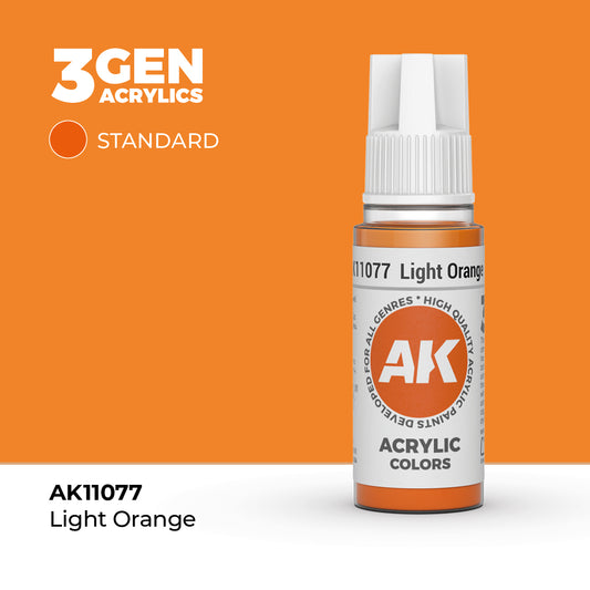 Pot de peinture AK 3GEN AK11077 Light Orange - Orange clair 18 ml