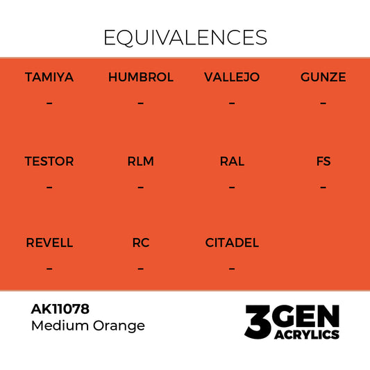 Pot de peinture AK 3GEN AK11078 Medium Orange - Orange moyen 18 ml, detail 1