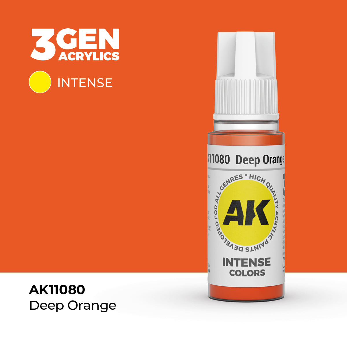 Pot de peinture AK 3GEN AK11080 Deep Orange - Orange Profond 18 ml